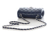 Chanel Mini Navy Quilted Caviar Rectangular Classic