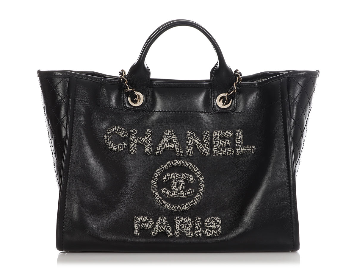 CHANEL Black Calfskin Leather Quilted XL Tote Bag - The Purse Ladies