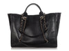 Chanel Large Black Part-Quilted Calfskin Deauville Tote
