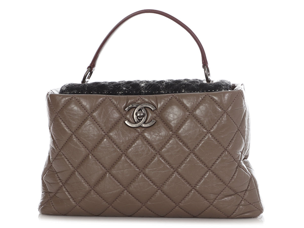 Chanel Red Leather and Tweed Flap - Ann's Fabulous Closeouts