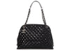 Chanel Large Black Quilted Patent Just Mademoiselle Bowler