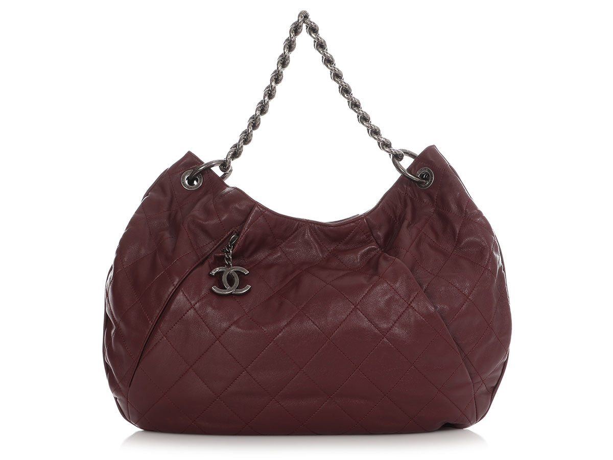 Chanel Burgundy Quilted Smooth Leather Hobo by Ann's Fabulous Finds