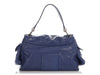 Chanel Large Blue Part-Quilted Shiny Caviar Flap