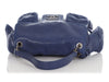 Chanel Large Blue Part-Quilted Shiny Caviar Flap