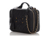 Chanel Large Black Part-Quilted Caviar Filigree Vanity Case