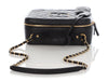 Chanel Large Black Part-Quilted Caviar Filigree Vanity Case