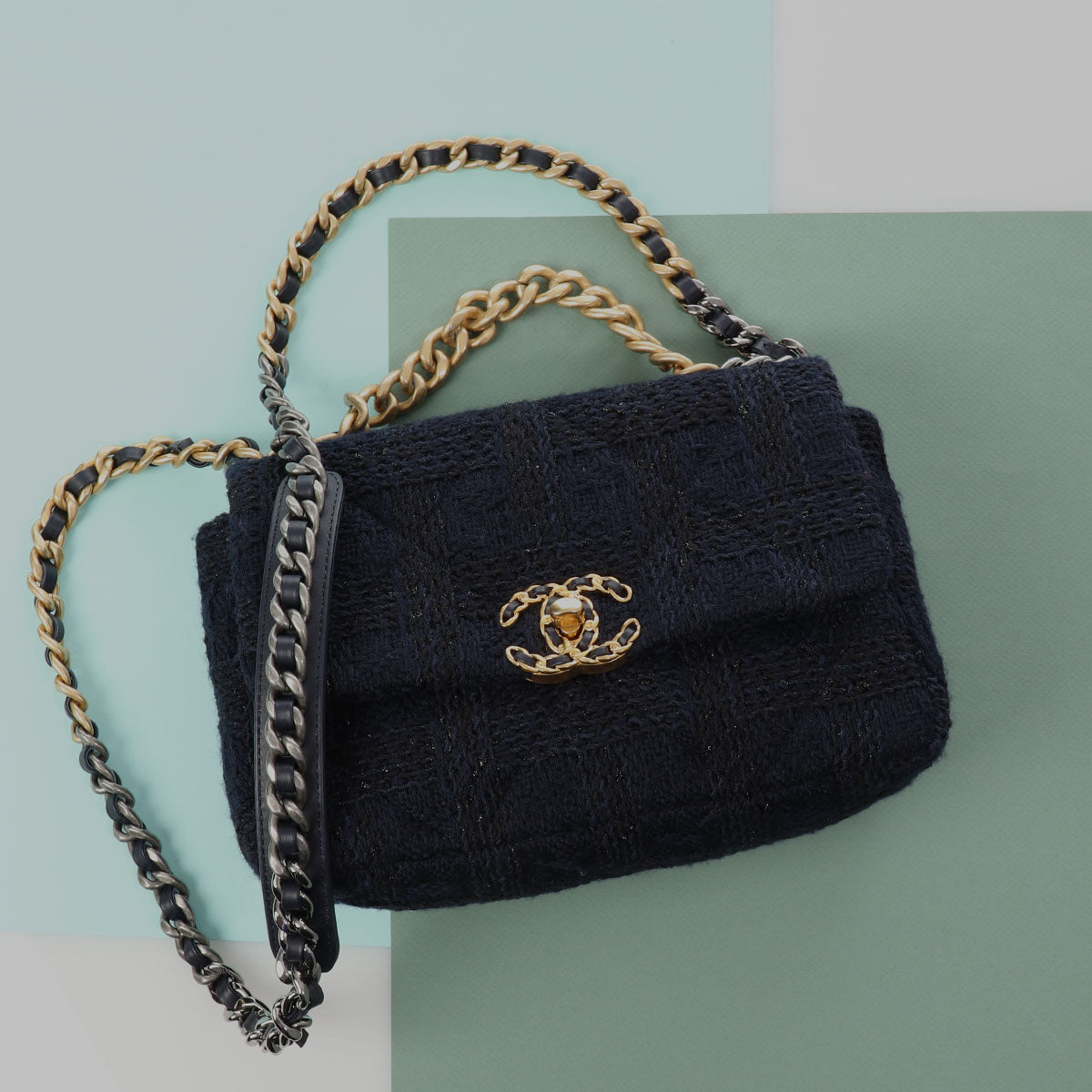 Chanel Small Navy Tweed 19 Flap by Ann's Fabulous Finds