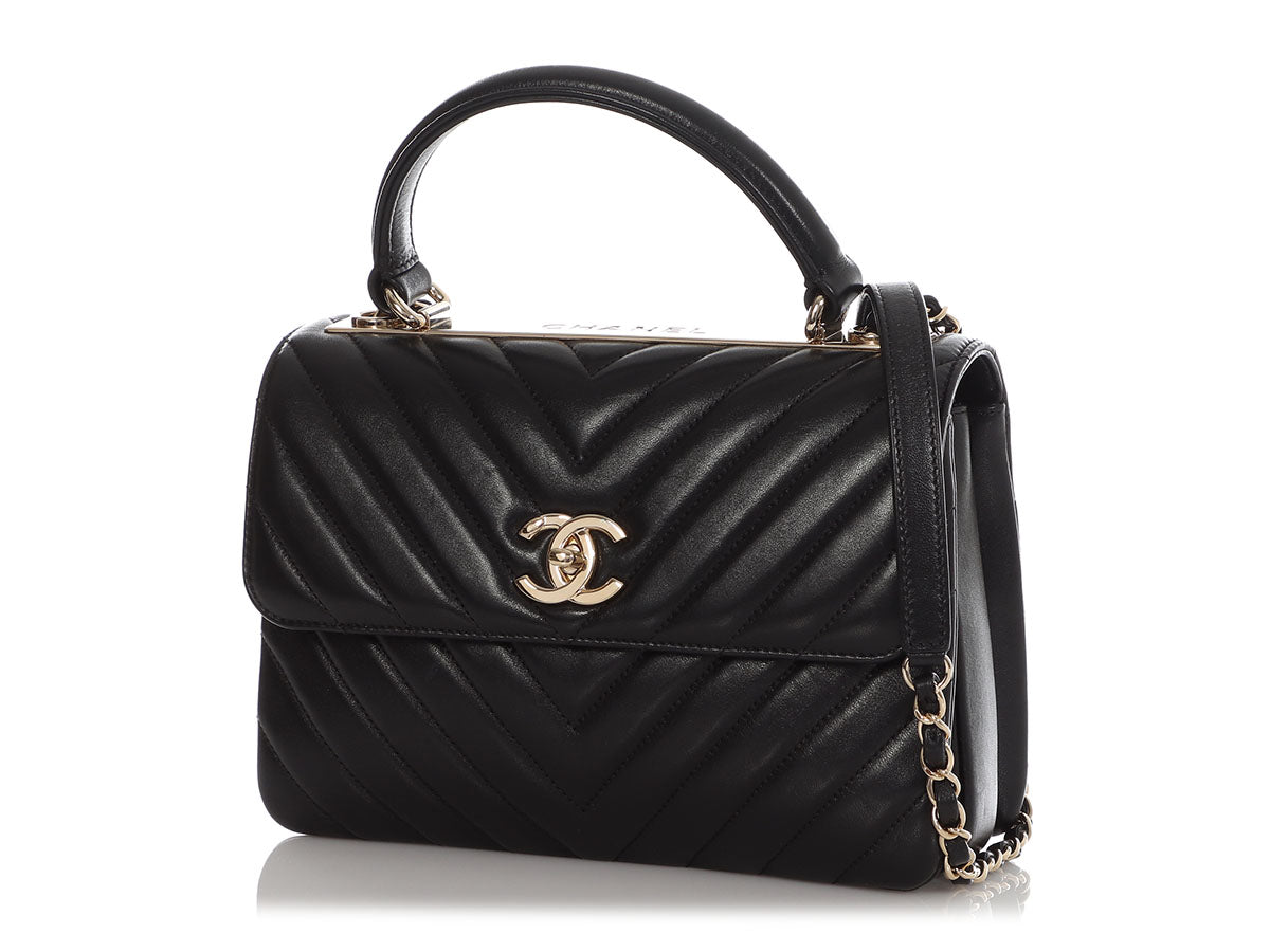 Chanel Medium Chevron-Quilted CC Flap