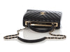Chanel Medium Chevron-Quilted Black Lambskin Trendy CC Flap