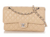 Chanel Medium/Large Beige Clair Quilted Caviar Classic Double Flap