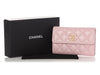 Chanel Pink Quilted Caviar Flap Wallet