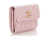 Chanel Pink Quilted Caviar Flap Wallet