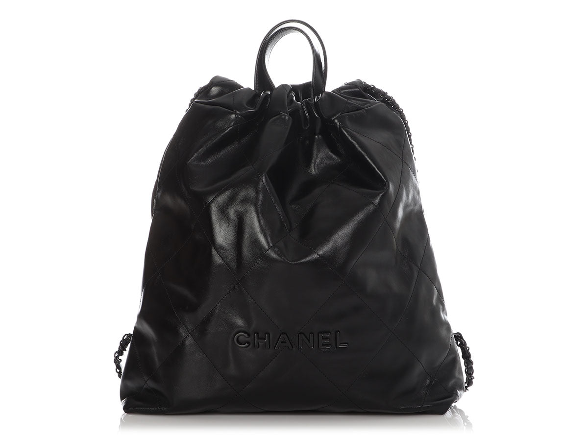 Chanel XL Black Quilted Satin Tote by Ann's Fabulous Finds