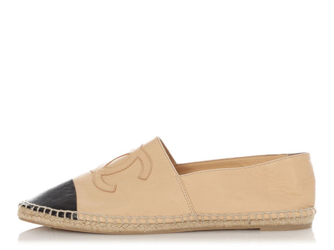 Chanel Beige and Black Espadrilles