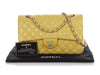 Chanel Medium/Large Yellow Quilted Lambskin Classic Double Flap