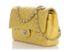 Chanel Medium/Large Yellow Quilted Lambskin Classic Double Flap