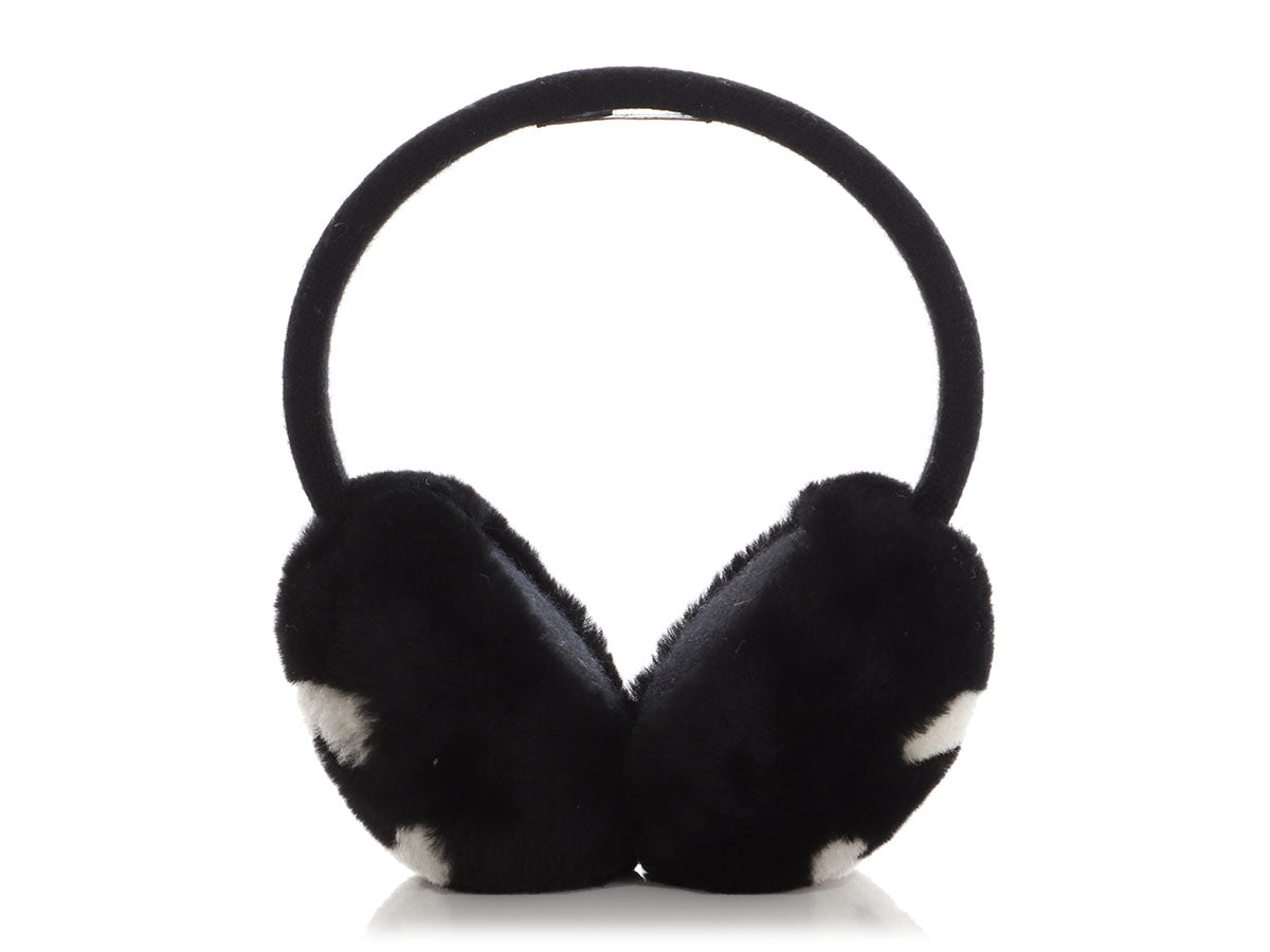 Chanel Black and White CC Ear Muffs
