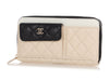 Chanel Large Tri-Color Part-Quilted Goatskin In & Out Zip Around Wallet