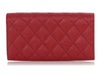 Chanel Red Quilted Caviar Classic Long Wallet