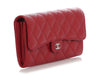 Chanel Red Quilted Caviar Classic Long Wallet