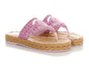Chanel Pink Tweed and Jute Thong Sandals