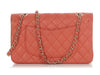 Chanel Medium/Large Salmon Quilted Caviar Classic Double Flap
