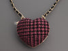 Chanel Purple and Black Tweed Heart Locket Necklace