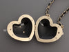 Chanel Black and Beige Tweed Heart Locket Necklace