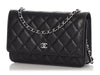 Chanel Black Quilted Caviar Wallet On Chain WOC