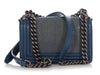 Chanel Small Blue Galuchat Stingray Boy Bag
