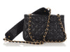 Chanel Small Black Calfskin Quilted Strap Crossbody