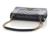 Chanel Vintage Medium Navy Part-Quilted Sheepskin Mademoiselle Flap