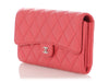 Chanel Large Pink Quilted Caviar Gusset Wallet