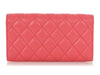 Chanel Large Pink Quilted Caviar Gusset Wallet