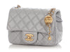 Chanel Mini Light Gray Quilted Lambskin Pearl Crush Flap
