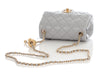 Chanel Mini Light Gray Quilted Lambskin Pearl Crush Flap
