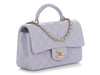 Chanel Mini Lilac Quilted Lambskin Top Handle Bag