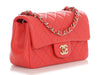 Chanel Mini Coral Quilted Lambskin Rectangular Classic