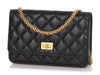 Chanel Black Distressed Leather Reissue Wallet on Chain WOC