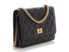 Chanel Black Distressed Leather Reissue Wallet on Chain WOC