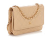 Chanel Beige Quilted Caviar Wallet on Chain WOC