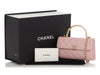 Chanel Pink Lambskin Enamel Top Handle Clutch