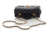 Chanel Mini Black Quilted Caviar Top Handle Flap