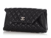Chanel Black Part-Quilted Lambskin Fold Up Again Clutch