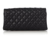 Chanel Black Part-Quilted Lambskin Fold Up Again Clutch