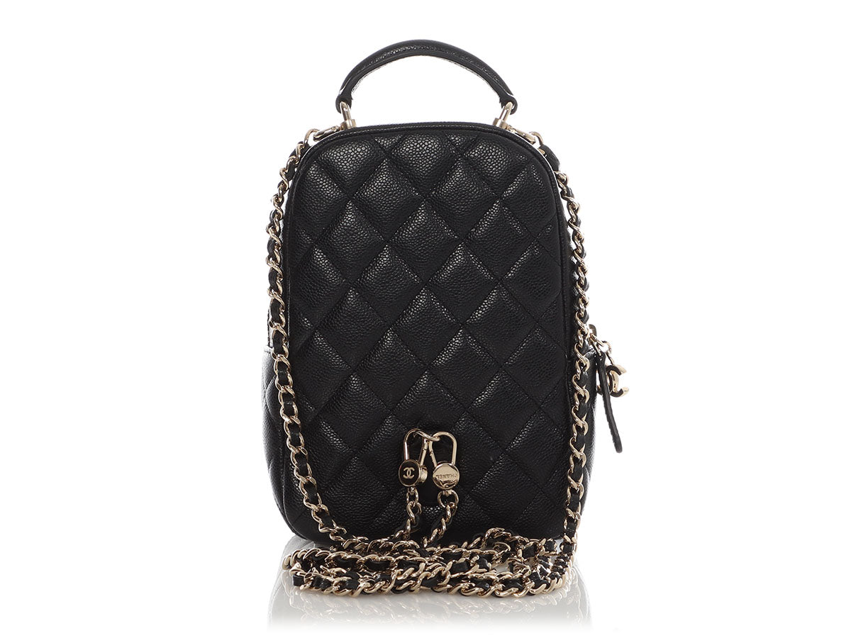 chanel cc day backpack quilted caviar mini Chanel Mini Black Quilted Caviar Classic Backpack
