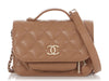 Chanel Beige Quilted Caviar Business Affinity Flap Clutch