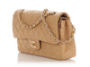 Chanel Vintage Medium/Large Beige Quilted Lambskin Classic Double Flap