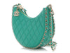 Chanel Mini Green Quilted Lambskin Chain Around Hobo