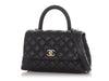 Chanel Small Black Quilted Caviar Coco Top Handle